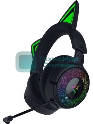 Гарнитура Razer Kraken Kitty V3 Pro чёрный, беспроводная + проводная, радиоканал, до 70 ч, подсветка