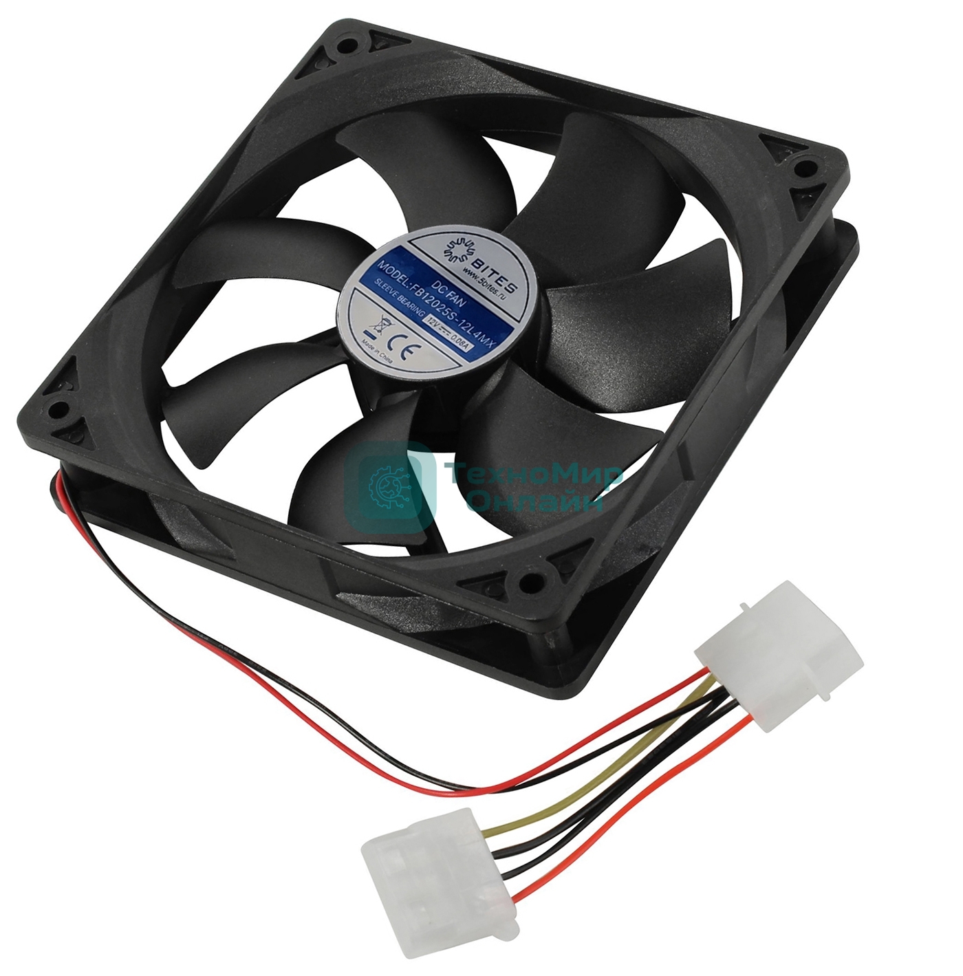 Вентилятор для корпуса 5bites FB12025S-12L4MX черный, 120 x 120 мм, 1200 об/мин, 25 дБ, 4 pin