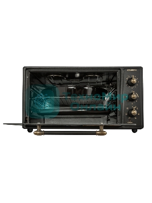 Мини-печь Maunfeld Мини-печь Maunfeld/ширина 60 см, механическое управление, 45 л,конвекция, черный+стекло,фурнитура бронза