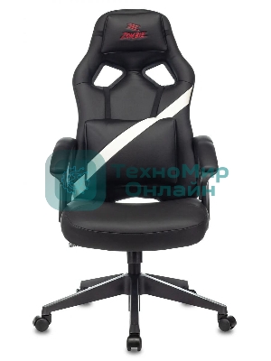 Кресло игровое Zombie DRIVER черный/белый, искусственная кожа, с подголов. крестовина пластик