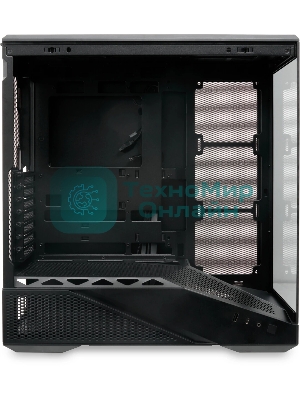 Компьютерный корпус без блока питания HSPD F711-TGbK, Panoramic Full Tower, Black, TG, 0.7 SPCC, no fans ATX, mATX, mITX 190/420/280мм 2x2.5