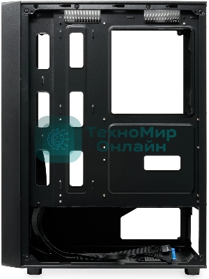 Компьютерный корпус без блока питания HSPD M530, Mesh Mid Tower, Black, TG, 0.4 SPCC, no fans ATX, mATX, mITX 155/290/200mm 2x2.5