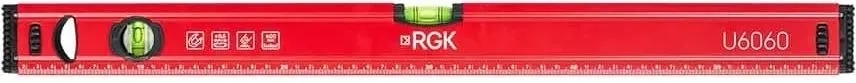 Уровень RGK U6060 пузырьковый 2глаз. магнит. красный (777858)