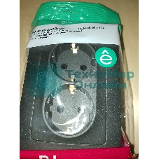 Розетка 2-ая с/з со шторками, 16А, 250 В SE Blanca внутр Антрацит