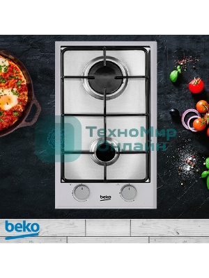 Встраиваемая газовая варочная поверхность Beko HDCG 32220 FX, Нержавеющая сталь