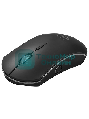 Мышь беспроводная Qumo Office Luna M74 черный, 1600 dpi, радиоканал, USB, кнопки - 6