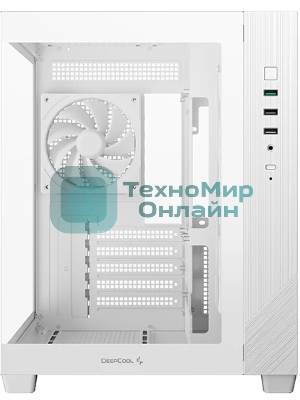 Компьютерный корпус Deepcool CG330 3F WH без БП, боковое окно (панорама), 3x120мм ARGB PWM вентилятора, белый, mATX (R-CG330-BKNGM3-G)