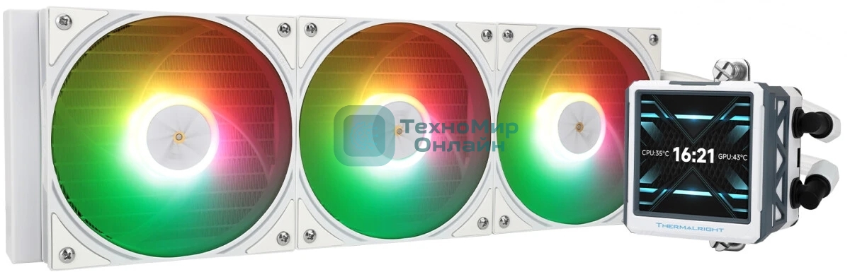 Водяное охлаждение для процессора Water Cooling System Thermalright Frozen Warframe 360 Ultra White Argb (360мм, White, ARGb/Fans: 3x120мм, 70.84CFM, 29.8dBA, 2000RPM/Pump height 60мм, 23dBA, 3000RPM, Rad thickness 27mm/S: 1200, 1700, 1851, 2011, 2066, 115X, AM5, AM4)