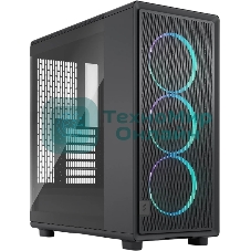 Корпус Fractal Design Epoch Black TG RGB Light Tint, Midi-Tower, чёрный, 3 x 120 мм