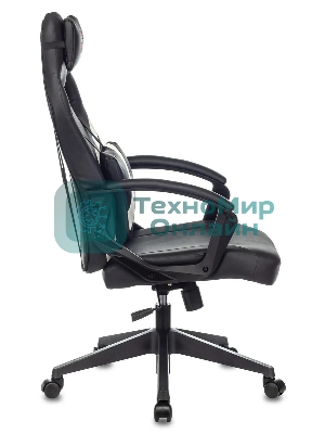 Кресло игровое Zombie DRIVER черный/белый, искусственная кожа, с подголов. крестовина пластик