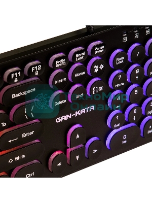 Клавиатура проводная Dialog Gan-Kata KGK-16U BLACK - игровая с RGb-подсветкой, USB, черная