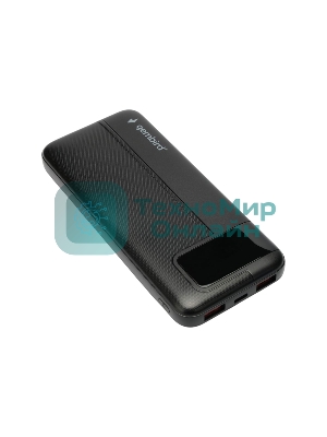 Портативный аккумулятор Gembird GPB-10Q, 10000мА·ч, QC/PD, дисплей, черный