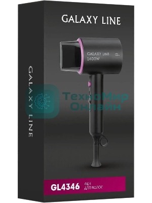 Фен Galaxy Line GL 4346 черный, 1400 Вт, компактный