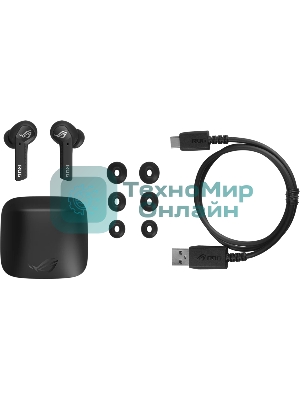 Гарнитура ASUS ROG Cetra True Wireless SpeedNova чёрный, беспроводная, радиоканал, до 26 ч, совместимость с PS5