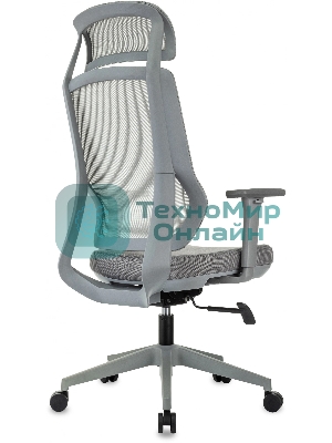 Кресло Бюрократ MC-G411N-H серый, сетка, подголовник
