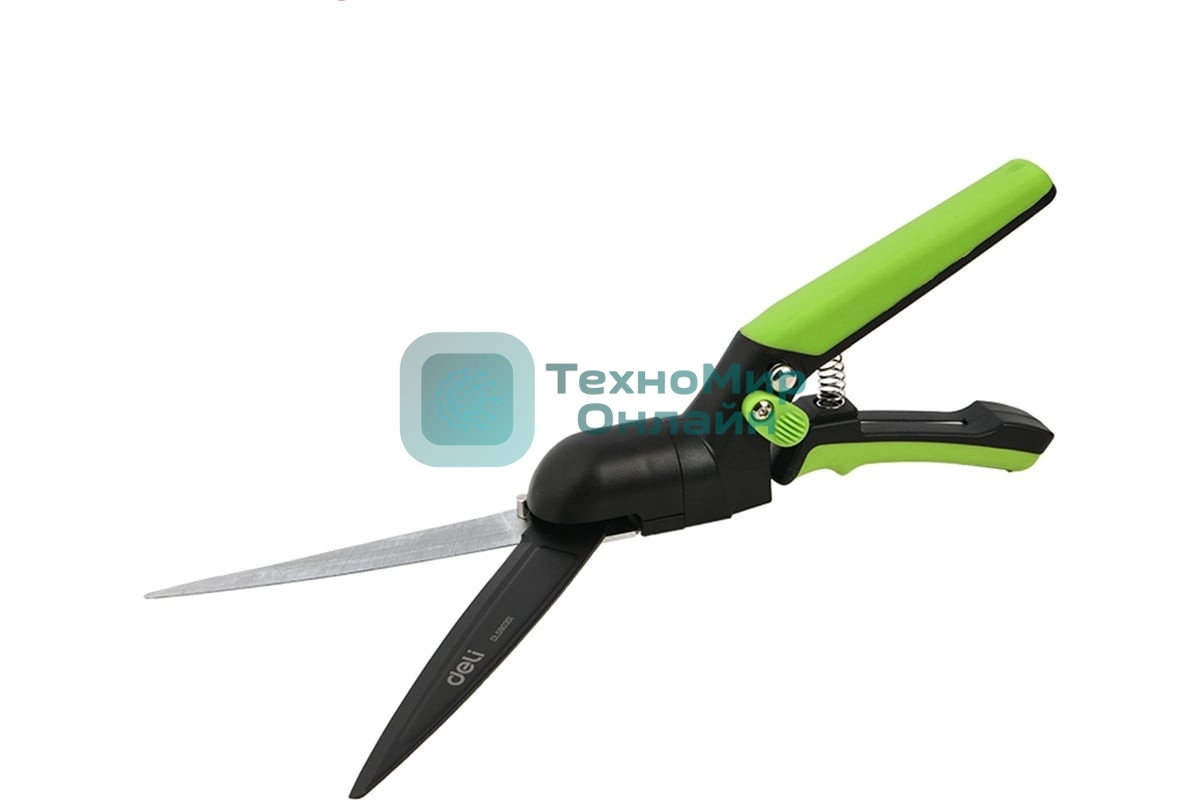 Ножницы газонные Deli DL580351 340мм, тефлоновое покрытие, сталь SK5, возвратная пружина, противоскользящие рукоятки