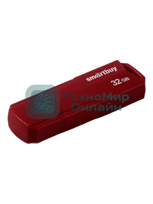 Флешка USB SmartBuy CLUE Burgundy (SB32GbCLU-BG), 32Gb, USB 3.1, R/W 40/25, красный