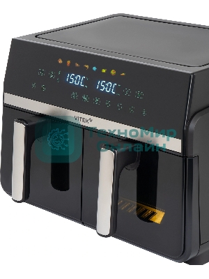 Аэрогриль Vitek VT-AF1001 черный, 2400 Вт, 10 л, сенсор, 8 программ