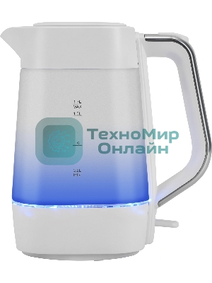 Чайник электрический Vitek VT-WK1058 1.7л. 2200Вт белый корпус: стекло/пластик