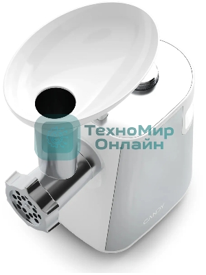 Мясорубка электрическая Candy CG-200 белый, 2000 Вт, 2.3 кг/мин, реверс, защита от перегрузки, насадки - 5