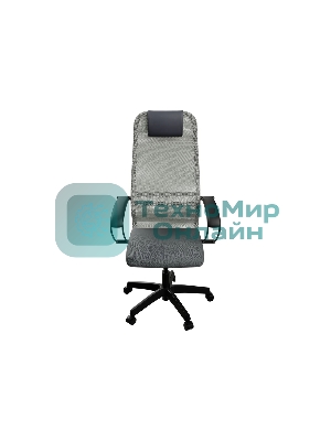 Кресло Метта SU-B-8 светло-серый сиденье светло-серый сетка с подголов. крестов. металл хром