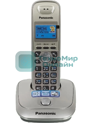 Телефон Panasonic KX-TG2511RUN (платиновый) АОН, Caller ID,спикерфон на трубке,переход в Эко режим одним нажатием