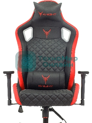 Кресло Knight OUTRIDER черный/красный, экокожа, 120 кг, механизм качания