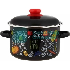 Кастрюля Appetite 1RD221М Healthy food с крышкой, эмалированная сталь 5,5 л