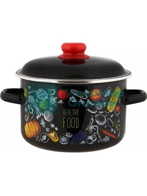 Кастрюля Appetite 1RD221М Healthy food с крышкой, эмалированная сталь 5,5 л