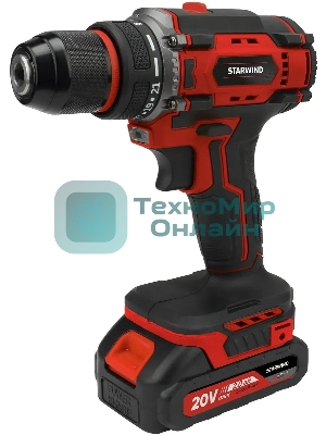 Дрель-шуруповерт Starwind CD20-2.0/2.0S1 40Вт аккум. патрон:быстрозажимной
