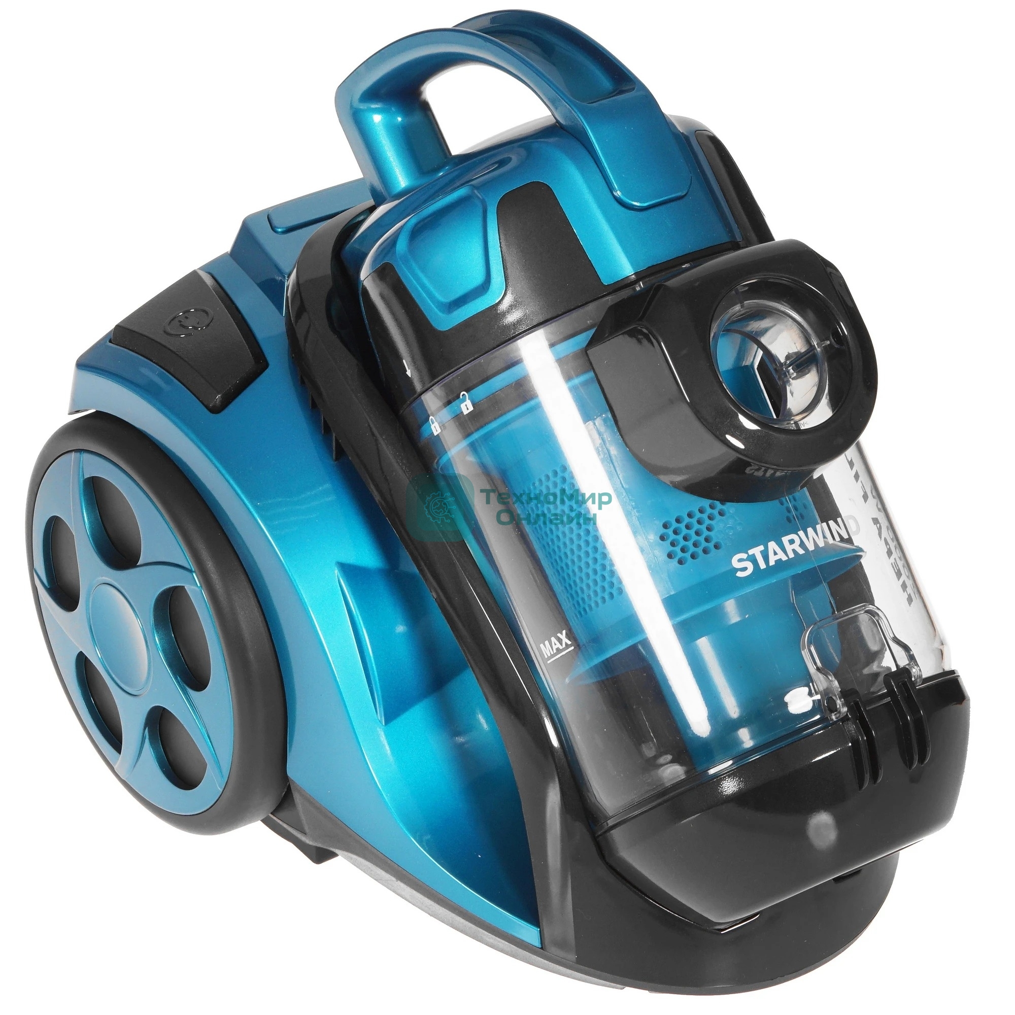 Пылесос Starwind SCV5630 бирюзовый/черный, 350/2000 Вт, уборка сухая, пылесборник контейнер 2.5 л