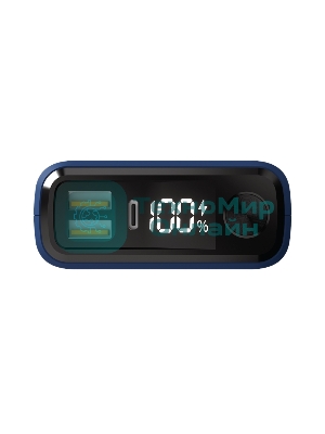 Портативный аккумулятор OLMIO QS-30, 30000mAh, 22.5W, QuickCharge3.0/PowerDelivery, LCD, темно-синий