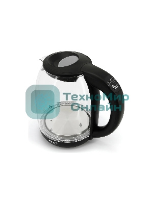 Чайник электрический Atlanta ATH-2532 черн, стекло Стекло, 1.7 л, 2200 Вт, ЦИФРОВОЙ КОНТРОЛЛЕР ТЕМПЕРАТУРЫ НА РУЧКЕ, черный, температурная иллюминация, защита от перегрева без воды.