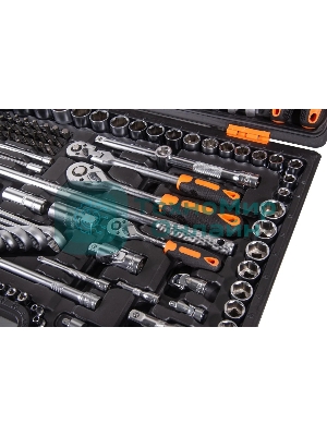 Набор инструментов ВИХРЬ 1/2, 1/4, CrV, в кейсе 142 предмета 73/6/7/13