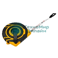 Рулетка геодезическая Denzel 30 м х 15 мм, закрытый корпус, фиберглассовая лента