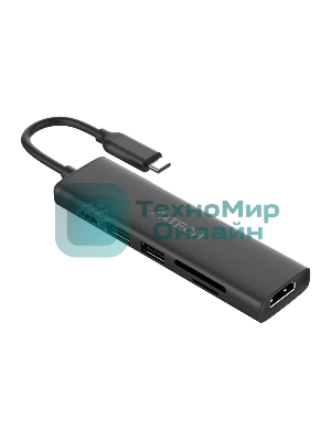 Разветвитель USB-C A4Tech DST-60C 2порт. серый