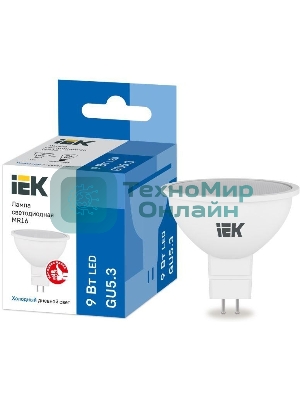 Лампа светодиодная IEK LLE-MR16-9-230-65-GU5 MR16 софит 9Вт 230В 6500К GU5.3