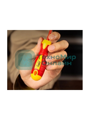 Диэлектрическая крестовая отвертка Deli DL513060 PH0х60 мм сталь Cr-V, сертификат VDE для работ под напряжением до 1000 В