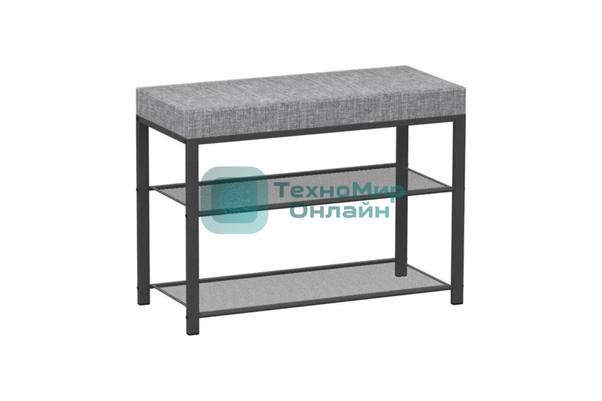 Банкетка ЗМИ Торонто 23S каркас черный, сиденье серый БТ23СЧС