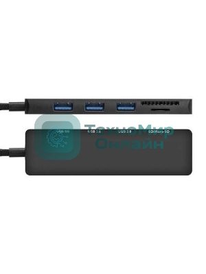 USB-концентратор 4-в-1 ExeGate DUB-2213C/CR (кабель-адаптер USB Type-C --> 2xUSB2.0+ 1xUSB3.0+Card Reader, Plug&Play, черный)