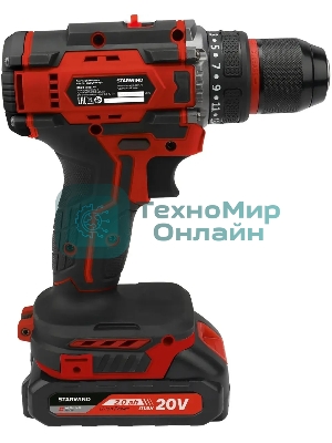 Дрель-шуруповерт Starwind CD20-2.0/2.0S1 40Вт аккум. патрон:быстрозажимной