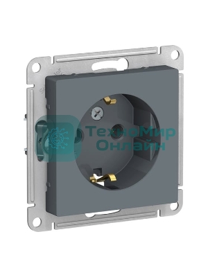 Механизм розетки 1-м СП AtlasDesign 16А IP20 с заземл. грифель