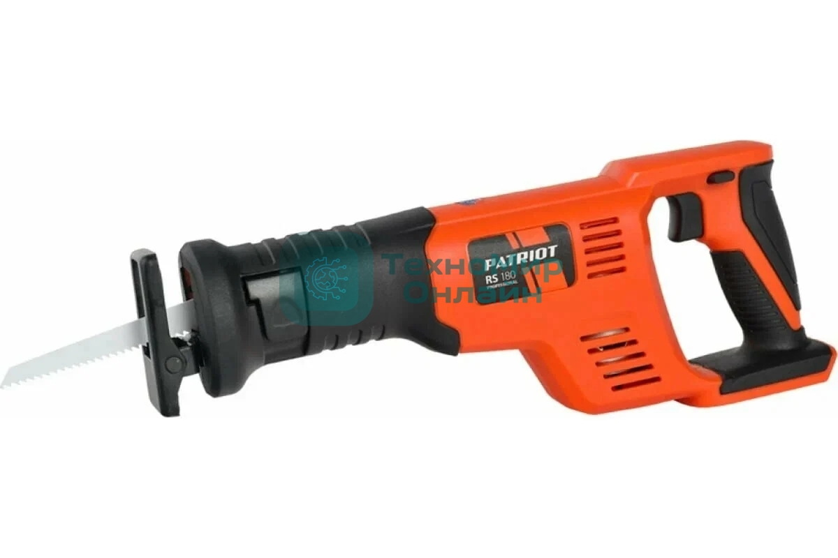 Пила сабельная аккумуляторная PATRIOT RS 180UES, 18В, 3000 ход/мин, ход пильного полотна 22мм, макс. глубина пропила 100мм, регулировка скорости, быстрая замена пильного полотна, прорезиненная рукоятка