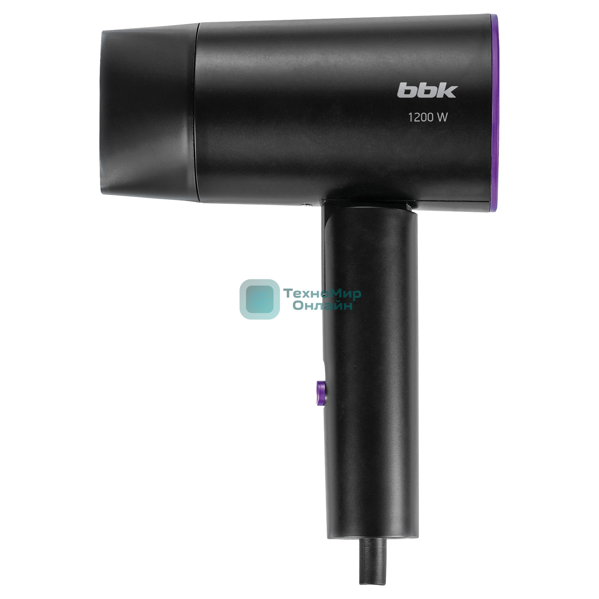 Фен BBK BHD1202 черный, 1200 Вт, компактный