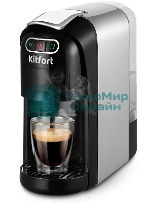 Кофемашина Kitfort КТ-7508 1400Вт серебристый/черный