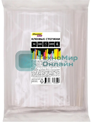 Стержни клеев. для клеев. пист. Silwerhof 11-300-34-TRA дл. 300 мм D11мм прозрачный упак:34шт