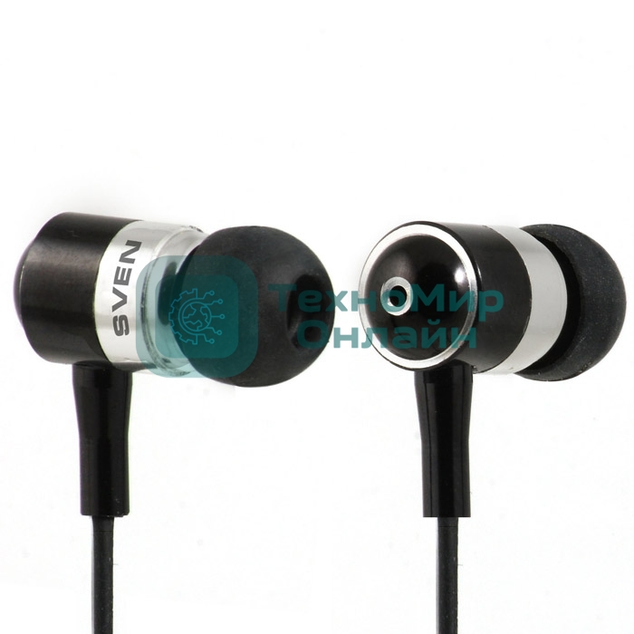 Проводные наушники Sven E-10 BK черный, внутриканальные, Jack 3.5 мм