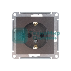 Механизм розетки 1-м СП AtlasDesign с заземл. защ. шторки 16А мокко SchE ATN000645