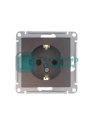 Механизм розетки 1-м СП AtlasDesign с заземл. защ. шторки 16А мокко SchE ATN000645