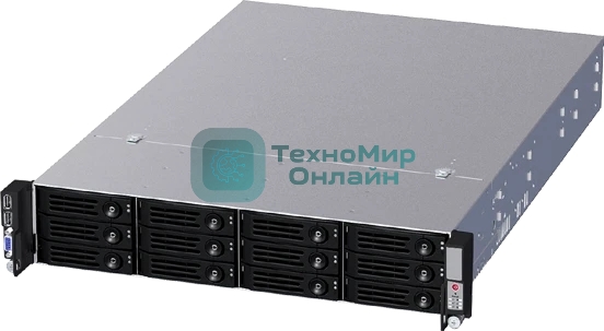 Серверный корпус Ablecom CS-R26-16P 2U chassis 12 swap trays & 12G BP, with 800WCRPS(1+1), 533мм depth with AC R53 Slide Rail